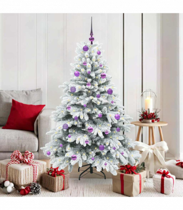 vidaXL Artificial Christmas Tree with 150 LEDs Green 150 cm PE and PVC