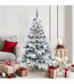 vidaXL Artificial Christmas Tree with 150 LEDs Green 150 cm PE and PVC