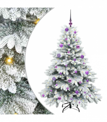 vidaXL Artificial Christmas Tree with 150 LEDs Green 150 cm PE and PVC