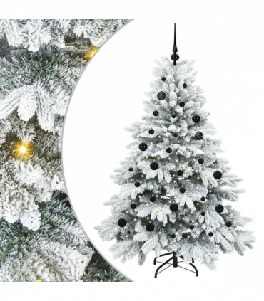 vidaXL Artificial Christmas Tree with 150 LEDs Green 150 cm PE and PVC