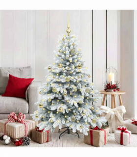 vidaXL Artificial Christmas Tree with 150 LEDs Green 150 cm PE and PVC