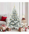 vidaXL Artificial Christmas Tree with 150 LEDs Green 150 cm PE and PVC