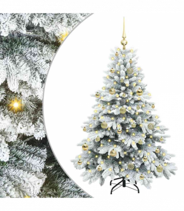 vidaXL Artificial Christmas Tree with 150 LEDs Green 150 cm PE and PVC