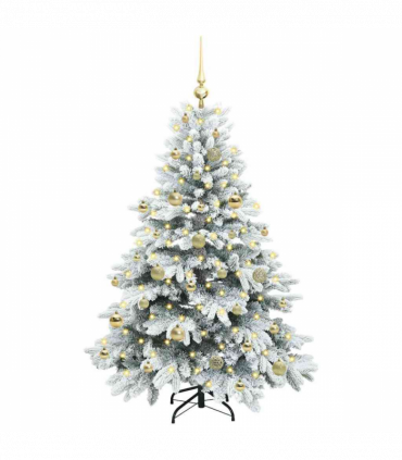 vidaXL Artificial Christmas Tree with 150 LEDs Green 150 cm PE and PVC
