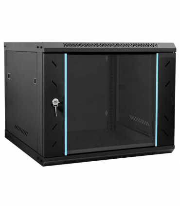 vidaXL Network Cabinet with Storage Black 60 x 60 x 50 cm Steel