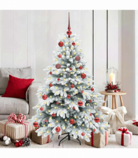 vidaXL Artificial Christmas Tree with 150 LEDs Green 150 cm PE and PVC