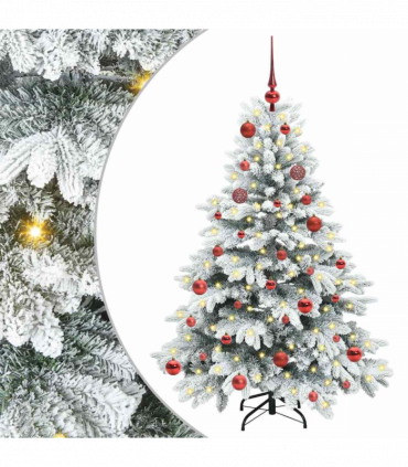 vidaXL Artificial Christmas Tree with 150 LEDs Green 150 cm PE and PVC