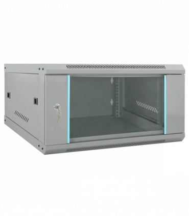 vidaXL Network Cabinet with Storage Grey 60 x 60 x 35 cm Steel