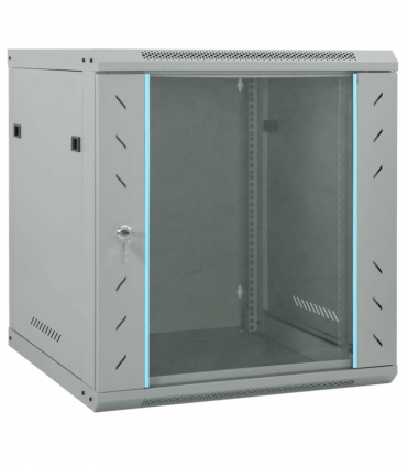 vidaXL Network Cabinet with Storage Grey 60 x 60 x 65 cm Steel