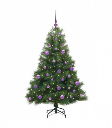 vidaXL Artificial Christmas Tree with 150 LEDs Green 150 cm PE and PVC