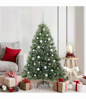 vidaXL Artificial Christmas Tree with 150 LEDs Green 150 cm PE and PVC