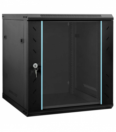 vidaXL Network Cabinet with Storage Black 60 x 45 x 65 cm Steel