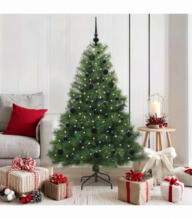 vidaXL Artificial Christmas Tree with 150 LEDs Green 150 cm PE and PVC