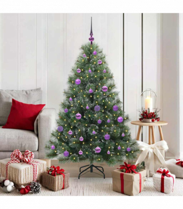 vidaXL Artificial Christmas Tree with 150 LEDs Green 150 cm PE and PVC