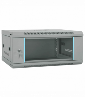 vidaXL Network Cabinet with Storage Grey 60 x 45 x 28 cm Steel