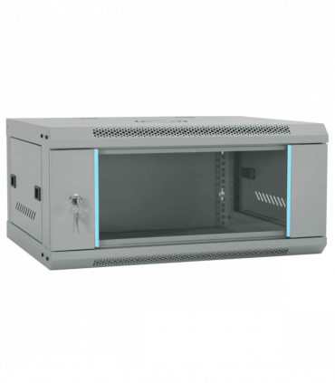 vidaXL Network Cabinet with Storage Grey 60 x 45 x 28 cm Steel