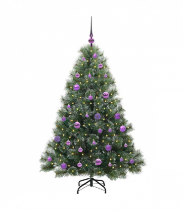 vidaXL Artificial Christmas Tree with 150 LEDs Green 150 cm PE and PVC
