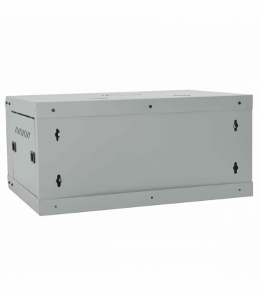 vidaXL Network Cabinet with Storage Grey 60 x 45 x 28 cm Steel