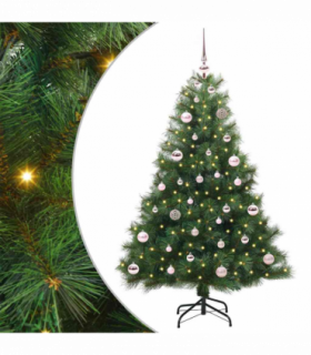 vidaXL Artificial Christmas Tree with 150 LEDs Green 150 cm PE and PVC