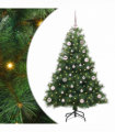 vidaXL Artificial Christmas Tree with 150 LEDs Green 150 cm PE and PVC
