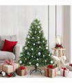 vidaXL Artificial Christmas Tree with 150 LEDs Green 150 cm PE and PVC