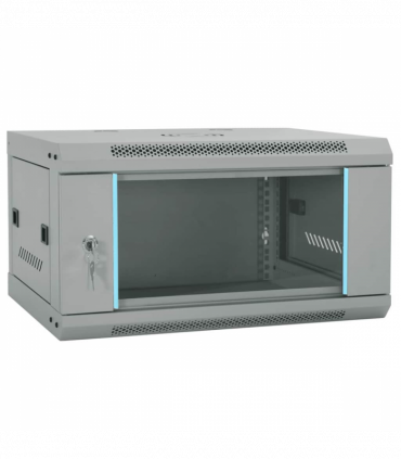vidaXL Network Cabinet with Storage Grey 60 x 45 x 35 cm Steel