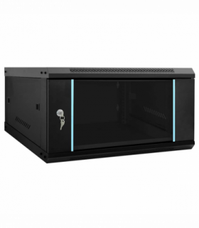 vidaXL Network Cabinet with Storage Black 60 x 60 x 35 cm Steel