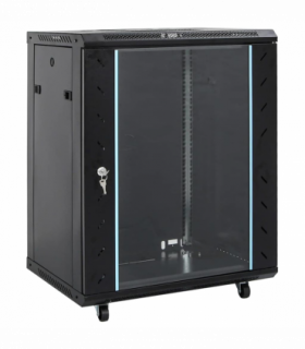 vidaXL Network Cabinet with Storage Black 60 x 60 x 80 cm Steel