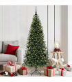 vidaXL Artificial Christmas Tree with 300 LEDs Green 180 cm PE and PVC