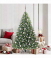 vidaXL Artificial Christmas Tree with 300 LEDs Green 180 cm PE and PVC