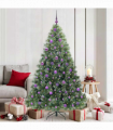 vidaXL Artificial Christmas Tree with 300 LEDs Green 180 cm PE and PVC