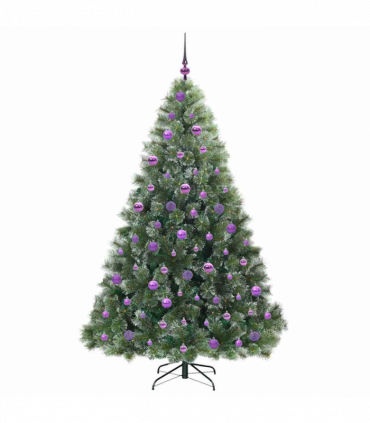 vidaXL Artificial Christmas Tree with 300 LEDs Green 180 cm PE and PVC