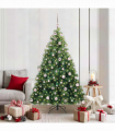 vidaXL Artificial Christmas Tree with 300 LEDs Green 180 cm PE and PVC