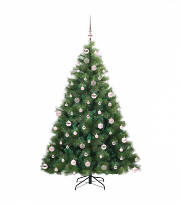 vidaXL Artificial Christmas Tree with 300 LEDs Green 180 cm PE and PVC