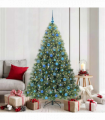 vidaXL Artificial Christmas Tree with 300 LEDs Green 180 cm PE and PVC