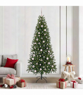 vidaXL Artificial Christmas Tree with 300 LEDs Green 210 cm PE and PVC
