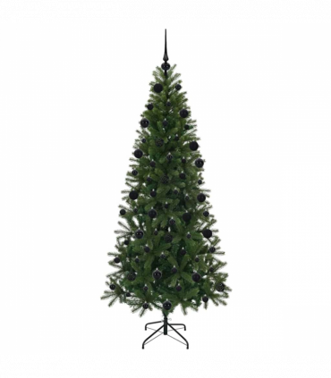 vidaXL Artificial Christmas Tree with 300 LEDs Green 210 cm PE and PVC