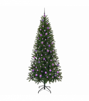 vidaXL Artificial Christmas Tree with 300 LEDs Green 210 cm PE and PVC