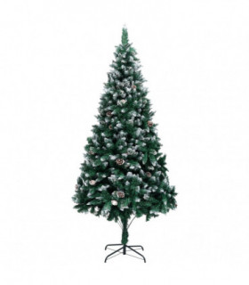 vidaXL Artificial Christmas Tree with Pine Cones and White Snow 240 cm
