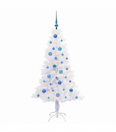 vidaXL Artificial Christmas Tree with Stand White 150 cm PVC and Steel