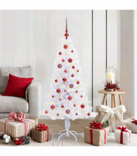 vidaXL Artificial Christmas Tree with Stand White 150 cm PVC and Steel