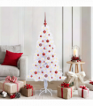 vidaXL Artificial Christmas Tree with Stand White 150 cm PVC and Steel