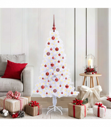 vidaXL Artificial Christmas Tree with Stand White 150 cm PVC and Steel