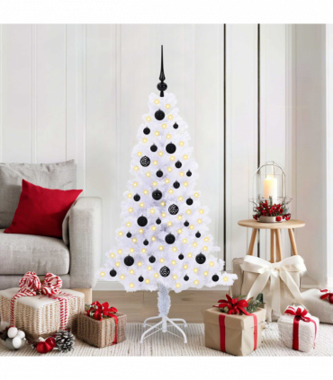 vidaXL Artificial Christmas Tree with Stand White 150 cm PVC and Steel