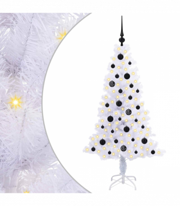 vidaXL Artificial Christmas Tree with Stand White 150 cm PVC and Steel