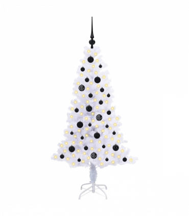 vidaXL Artificial Christmas Tree with Stand White 150 cm PVC and Steel