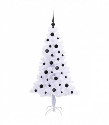 vidaXL Artificial Christmas Tree with Stand White 150 cm PVC and Steel