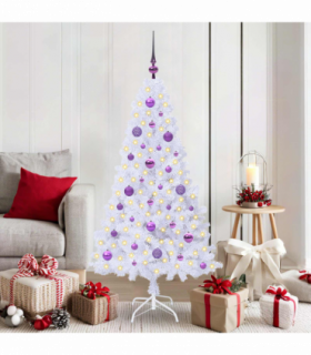 vidaXL Artificial Christmas Tree with Stand White 150 cm PVC and Steel