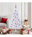 vidaXL Artificial Christmas Tree with Stand White 150 cm PVC and Steel