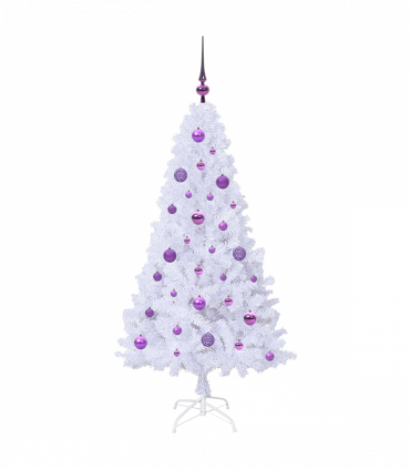 vidaXL Artificial Christmas Tree with Stand White 150 cm PVC and Steel